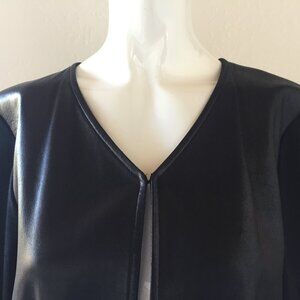 Jennifer George Soft Leather Front Jacket w/ Double Knit Sleeves and Back